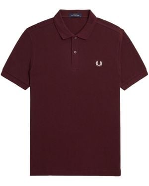 Fred Perry Logo Piqué Polo Shirt - Red