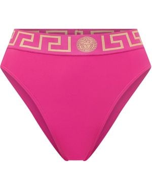 Versace Greca Border High-Waist Bikini Briefs - Pink