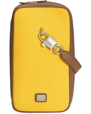 Dolce & Gabbana Logo Plaque Lock Handbag - Yellow