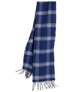 Gucci Tartan Scarf - Blue