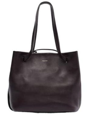 Calvin Klein Nine Small Leather Shopper - Black