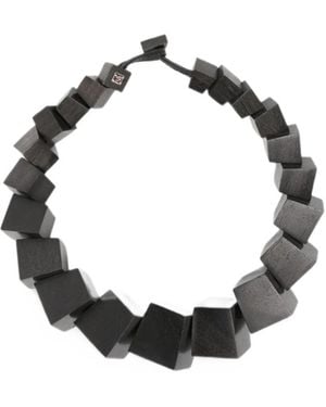Monies Aether Geometric Wood Necklace - Black
