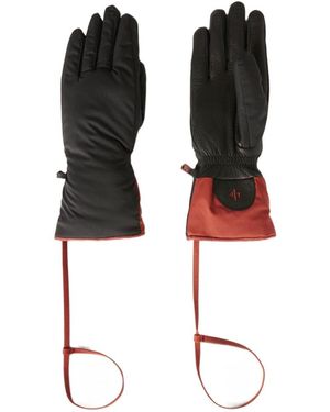 Loro Piana Logo Embroidered Panelled Gloves - Black