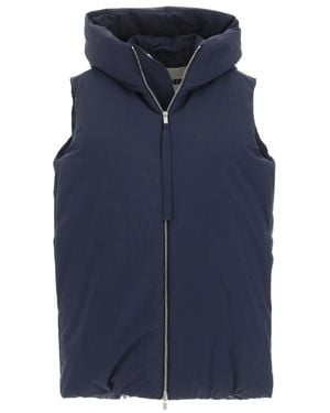 Jil Sander Chaleco Zip-Up Hooded Gilet - Blue