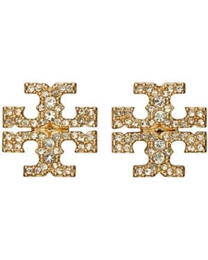Tory Burch Kira Pavé Stud Earrings - Metallic