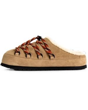 Prada Lace-Up Mules - Brown