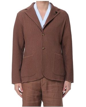 Lardini Textured Two-Button Blazer - Brown