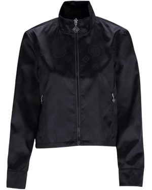 CASABLANCA Logo-Pattern Bomber Jacket - Black