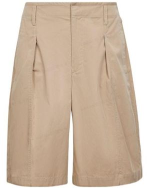 Lemaire Maxi Pleated Bermuda Shorts - Natural