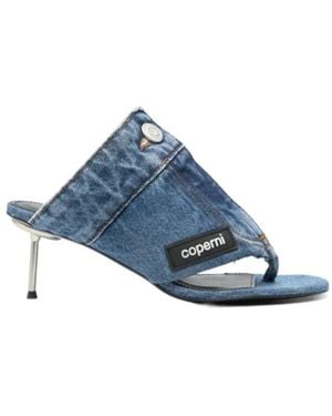 Coperni 70Mm Denim Sandals - Blue