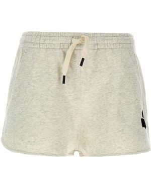 Isabel Marant Mifa Logo-Flocked Mini Shorts - Natural