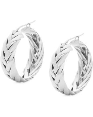 Loewe Braided Hoop Earrings - White