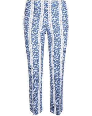 True Royal Embroidered Pattern Pants - Blue