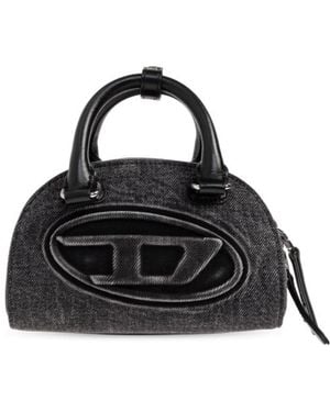DIESEL Logo Detail Top Handle Handbag - Black