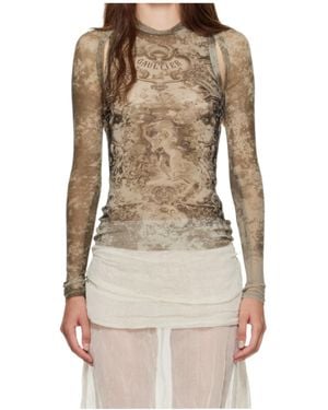 Jean Paul Gaultier The Médaillon Sleeves Top - Natural