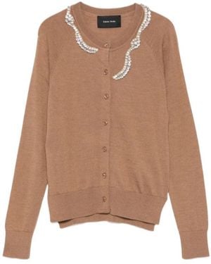 Simone Rocha Crew Neck Long-Sleeved Sweater - Brown