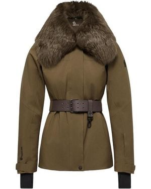 Moncler Vizelles Shearling-Trimmed Ski Jacket - Green