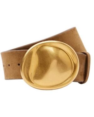 KHAITE Keefe Suede Belt - Metallic