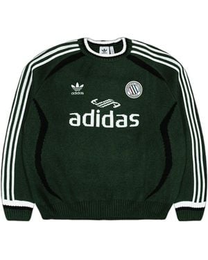 adidas Striped Long-Sleeved Jumper - Green
