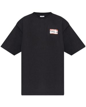 Vetements Name Tag Crewneck T-Shirt - Black