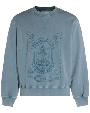 Maison Kitsuné Fountain Stamp Faded Relaxed Sweatshirt - Blue