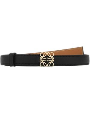 Loewe Anagram Narrow Leather Belt - White