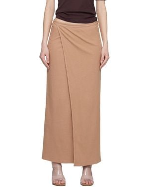 Baserange Ribbed-Knit Maxi Skirt - Black