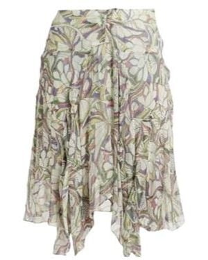 Isabel Marant Colorful Chiffon Pleated Skirt - Gray