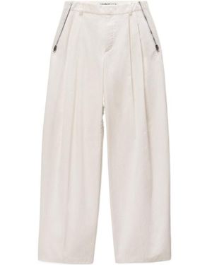 Alexander Wang Side Zip Mid-Rise Tailored Pant - White