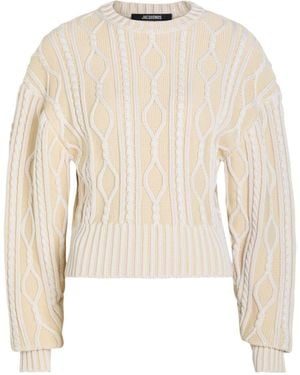 Jacquemus La Maille Amelo Cable-Knit Cotton Sweater - Natural
