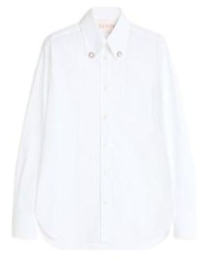 Valentino Embellished Button-Up Shirt - White
