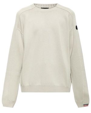 Moncler Logo Wool Sweater - White