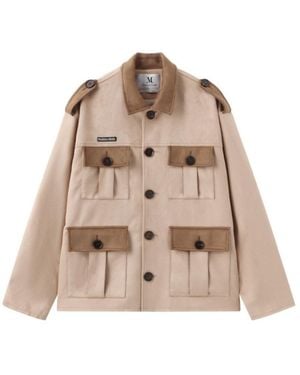 Marissa Chiara Long-Sleeved Leather Jacket - Natural