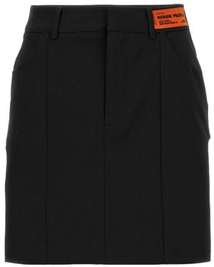 Heron Preston Logo Patch Cut-Out Skirt - Black