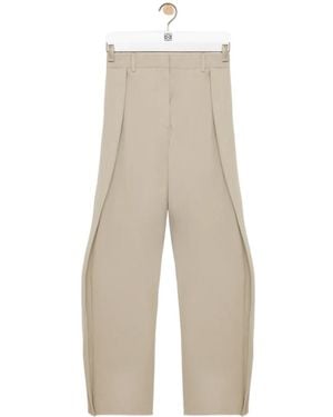 Loewe Pleated Wide Leg Trousers - White