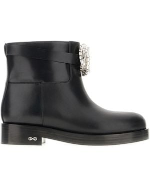 Mach & Mach Leather Ankle Boots - Black