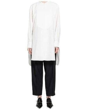 Jil Sander Buttoned Curved Hem Shirt - White