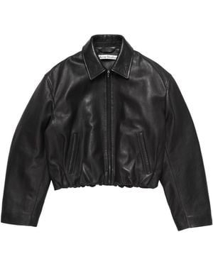 Acne Studios Logo-Debossed Cropped Jacket - Black