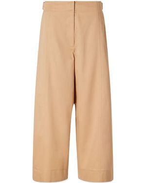 Ulla Johnson Sascha Cotton-Twill Wide-Leg Cropped Pants - Natural
