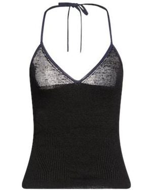 Jacquemus Two-Tone Knit Sleeveless Tank Top - Black
