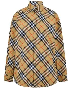 Burberry Plaid Long-Sleeve Shirt - Metallic