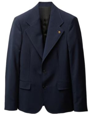 Versace Single-Breasted Tailored Blazer - Blue