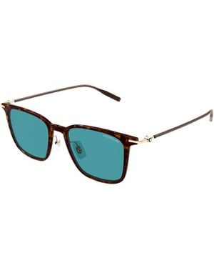 Montblanc Eyewear Square Frame Sunglasses - Blue
