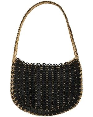 Rabanne Moon Reversible Leather Shoulder Bag - Black