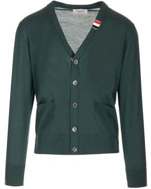 Thom Browne Button-Up Knitted Cardigan - Green