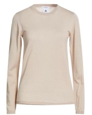 Max Mara Solidcolor Wool Knit Sweater - Natural