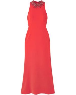 Jenny Packham Spaghetti Strap Midi Dress - Red