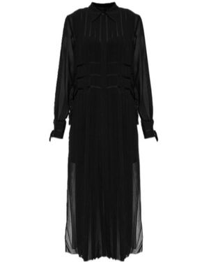 AllSaints Kass Pleated Shirt Dress - Black