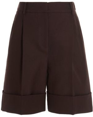 Valentino Cotton Logo Shorts - Brown