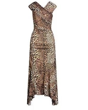 Ganni Leopard Print Sleeveless Dress - Natural